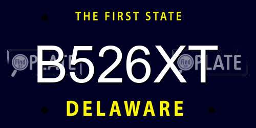 B526XT Delaware License Plate