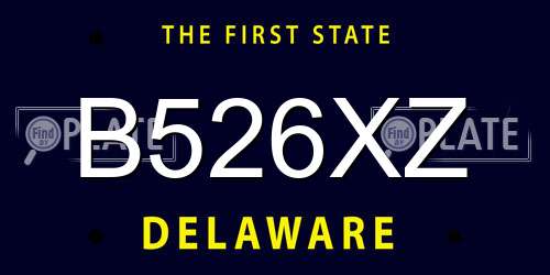 B526XZ Delaware License Plate