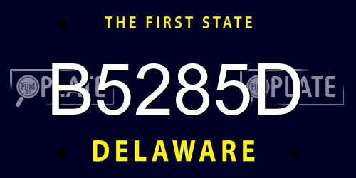 B5285D Delaware License Plate
