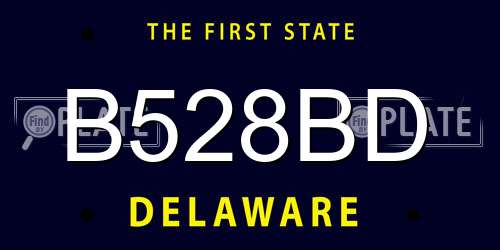 B528BD Delaware License Plate