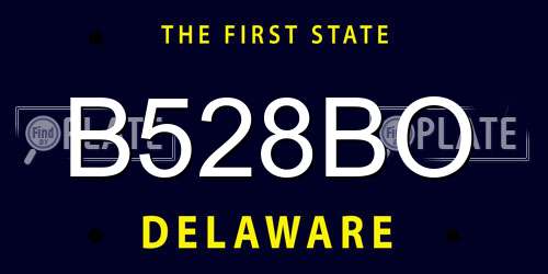 B528BO Delaware License Plate