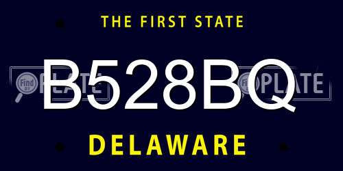 B528BQ Delaware License Plate