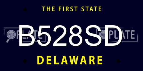 B528SD Delaware License Plate