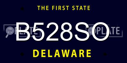 B528SO Delaware License Plate
