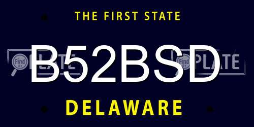 B52BSD Delaware License Plate