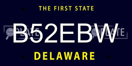 B52EBW Delaware License Plate
