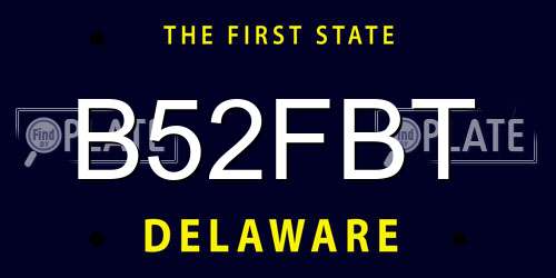 B52FBT Delaware License Plate