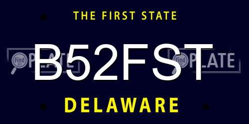 B52FST Delaware License Plate