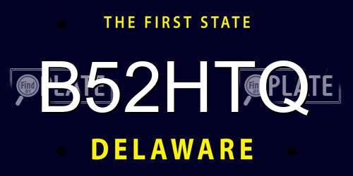 B52HTQ Delaware License Plate