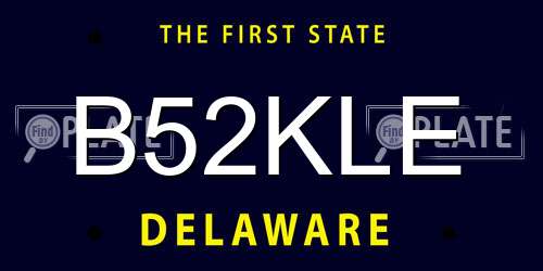 B52KLE Delaware License Plate
