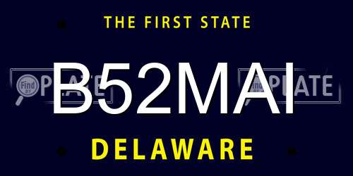 B52MAI Delaware License Plate