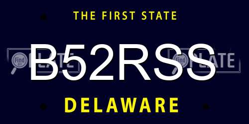 B52RSS Delaware License Plate
