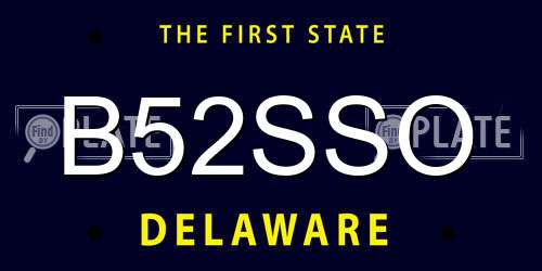 B52SSO Delaware License Plate