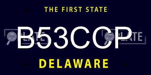 B53CCP Delaware License Plate