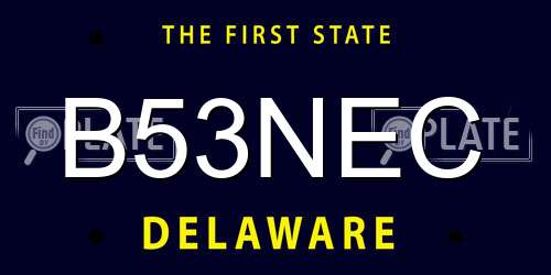 B53NEC Delaware License Plate