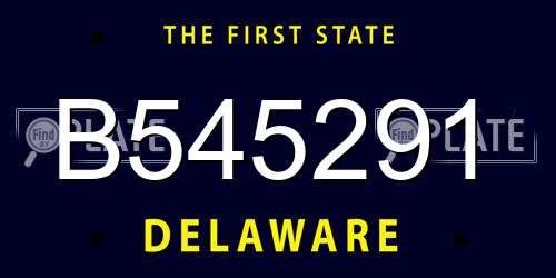 B545291 Delaware License Plate