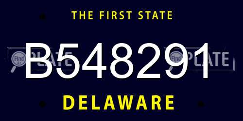 B548291 Delaware License Plate