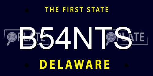 B54NTS Delaware License Plate