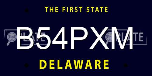 B54PXM Delaware License Plate