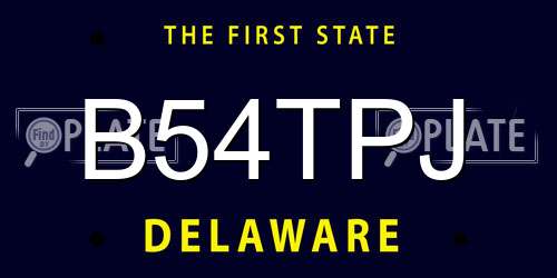 B54TPJ Delaware License Plate