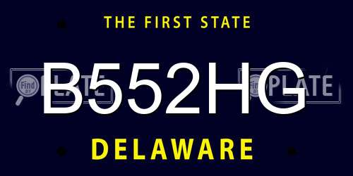 B552HG Delaware License Plate