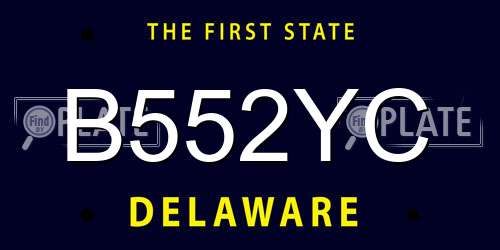 B552YC Delaware License Plate