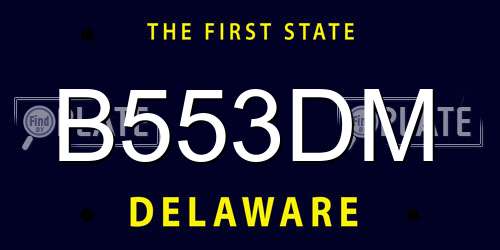 B553DM Delaware License Plate