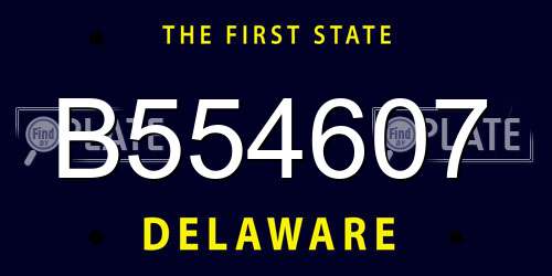 B554607 Delaware License Plate
