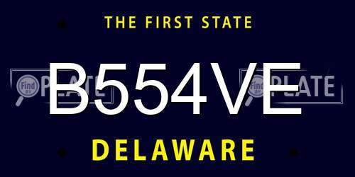 B554VE Delaware License Plate