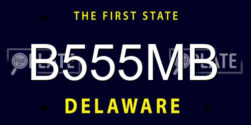 B555MB Delaware License Plate