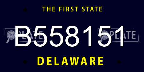 B558151 Delaware License Plate