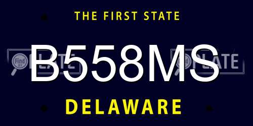 B558MS Delaware License Plate