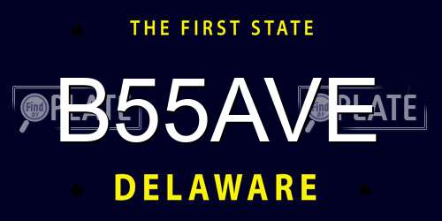 B55AVE Delaware License Plate