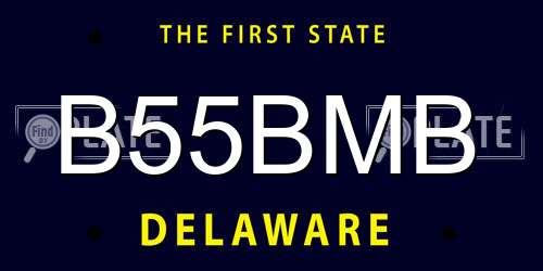 B55BMB Delaware License Plate