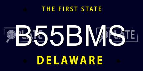 B55BMS Delaware License Plate
