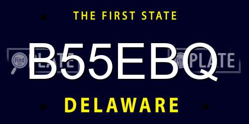 B55EBQ Delaware License Plate