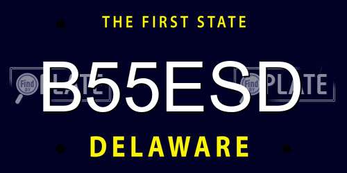 B55ESD Delaware License Plate