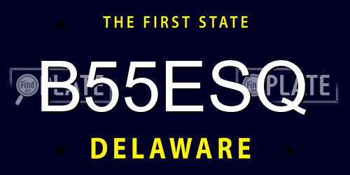 B55ESQ Delaware License Plate