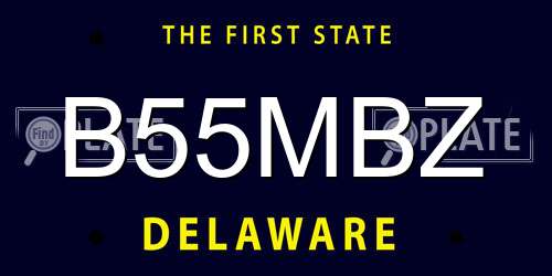 B55MBZ Delaware License Plate