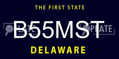 B55MST Delaware License Plate