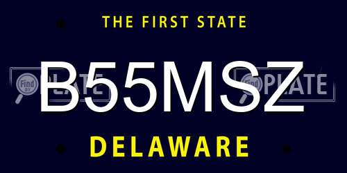 B55MSZ Delaware License Plate
