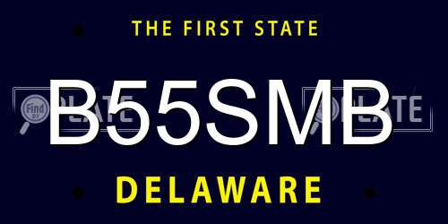 B55SMB Delaware License Plate