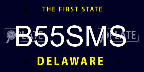 B55SMS Delaware License Plate