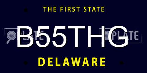 B55THG Delaware License Plate