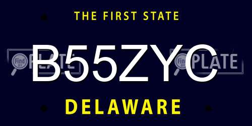 B55ZYC Delaware License Plate