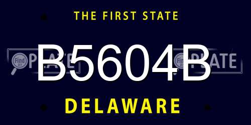 B5604B Delaware License Plate