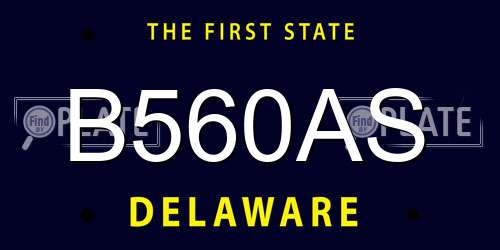 B560AS Delaware License Plate