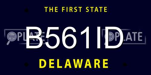 B561ID Delaware License Plate
