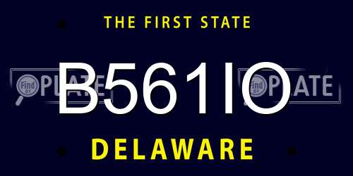 B561IO Delaware License Plate