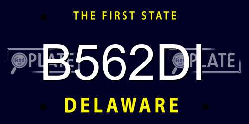 B562DI Delaware License Plate